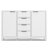 Hollander 54"W Solid Wood Contemporary 3-Door Sideboard Buffet with Adjustable Shelves and Metal Handles-109672751