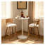 White Round Counter Height Bar Table, Modern MDF and Iron Pub Table for Kitchen or Dining Area