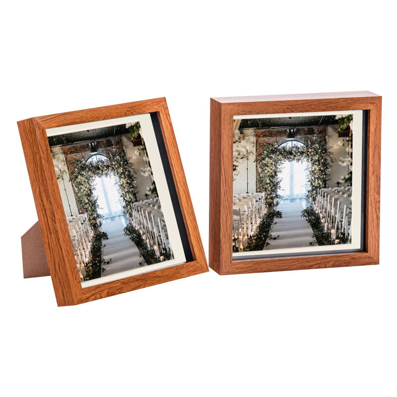 Nicola Spring - 3D Box Photo Frames, White/White, 22.5cm H x 22.5cm W x 3.5cm D