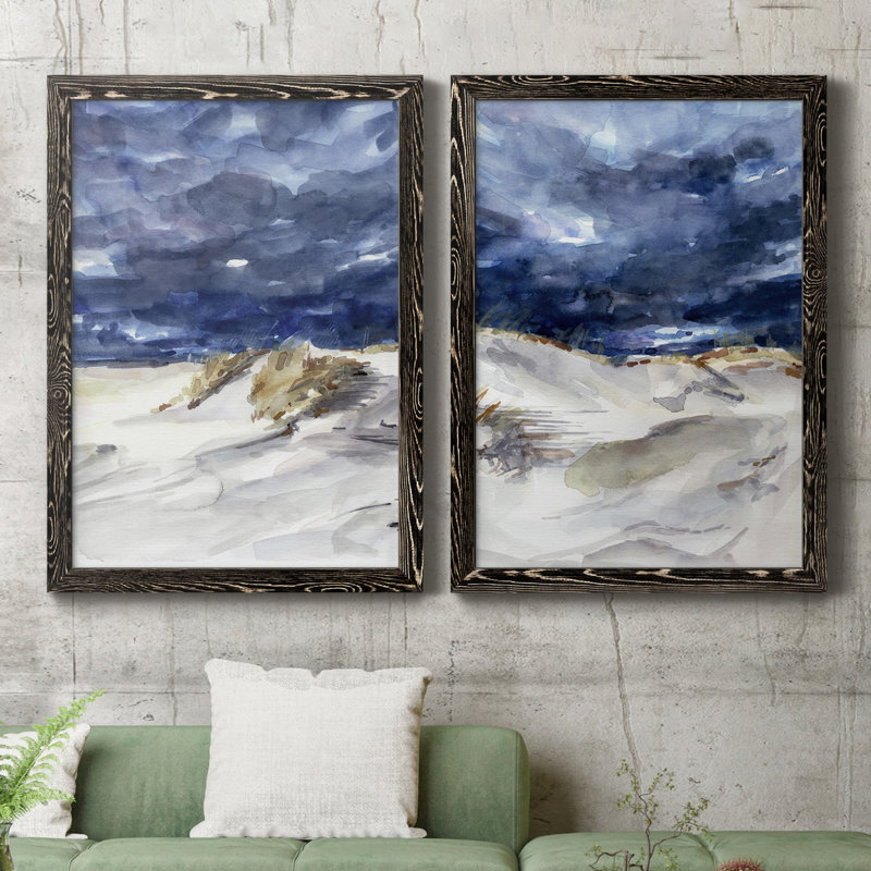 Stormy Front I - ensemble de 2 peintures encadrées, Toile encadrée noire, H 24 po x l 36 po x P 1,5 po
