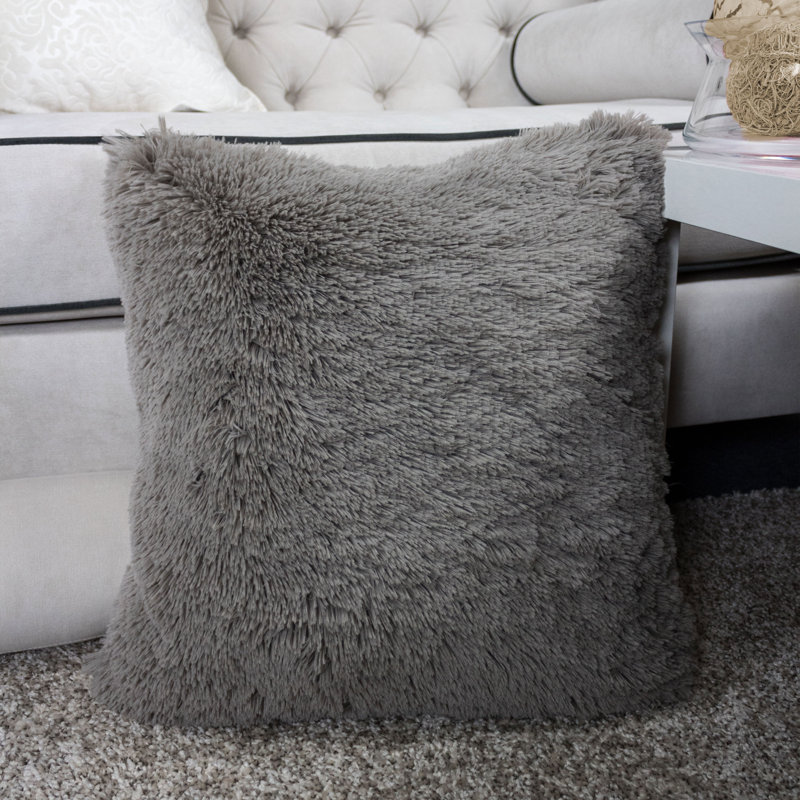  Housse de coussin carré et insert, Gris, 20 po x 20 po, Housse de coussin seulement - sans coussin
