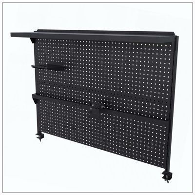 Clamp-On Desk Pegboard Monitor Stand Hooks Movable Panel Organizer