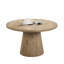 Contemporary Round Coffee Table with Cone-Shaped Pedestal Base in Oak Finish