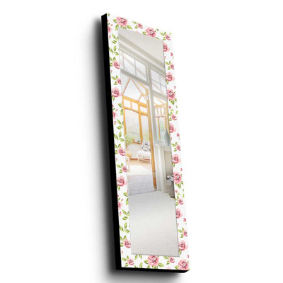 Élégant miroir décoratif avec cadre 100% bois de pin, 15,7 po x 47,2 po | Miroir en verre véritable (épaisseur: 0,2 pouce) | Peinture sur tissu élégante | Idéal pour le salon, la chambre à coucher et le vestibule