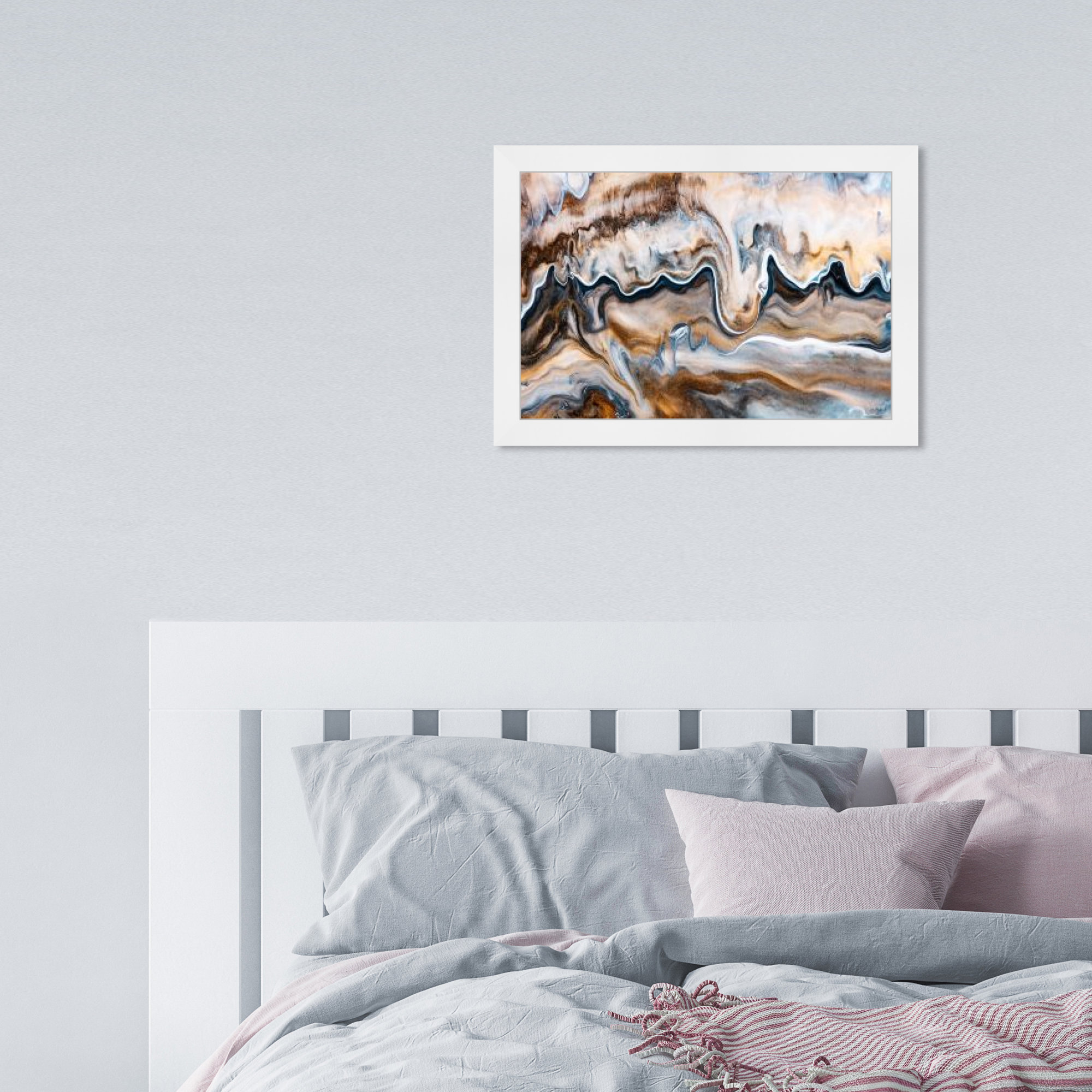 Copper And Blues by Oliver Gal, White, 12" H x 17" W x 0.5" D
