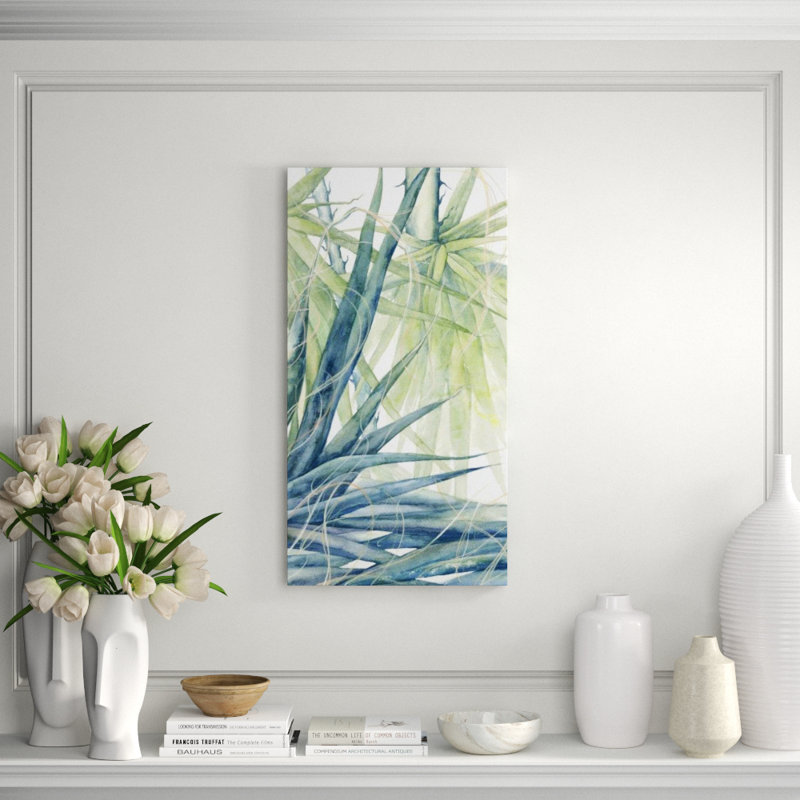 Botanical Moment I Painting by Janice Sadler, Glass Coat, 38" H x 20" W