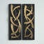 Metal Dimensional Abstract Home Wall Decor with Black Wood Backing-2043270854