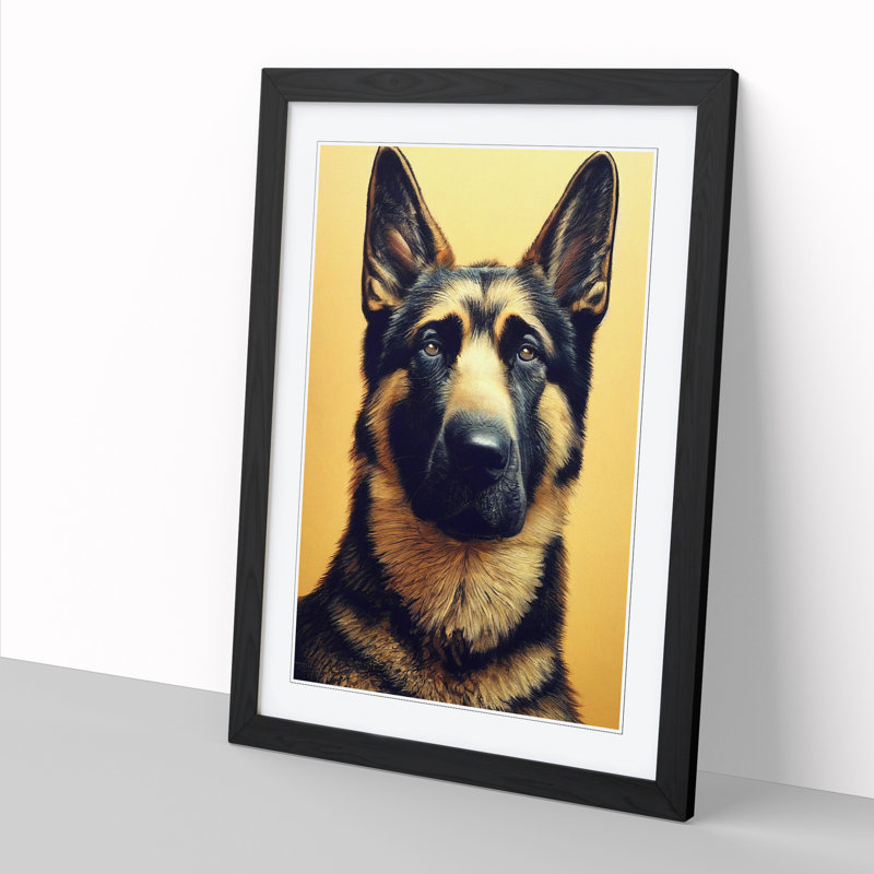FRM-V0523-1067X German Shepherd Portrait Vol.1 - Single Picture Frame Print, 46cm H x 34cm W x 2cm D, Oak Framed