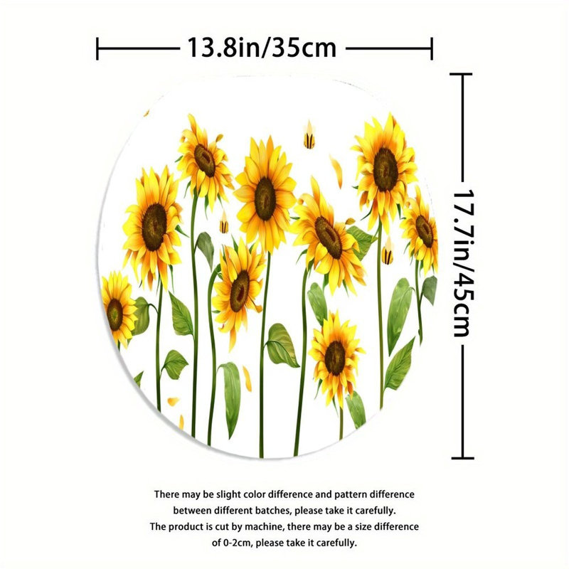 Ensemble de tapis de salle de bain jaune 3 pièces, Yellow/Black Sunflower Bee