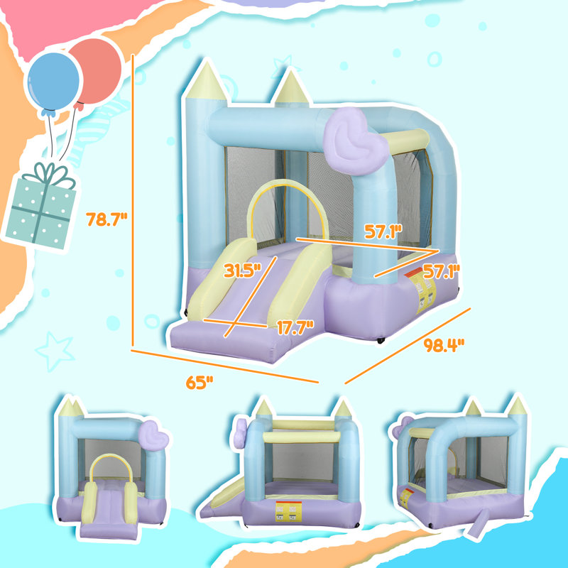 Inflatable Bounce House with Blower, Bouncy Castle with Slide