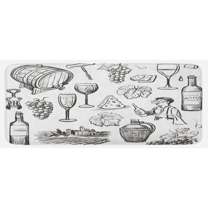 Traditional Solid Color Polyester Kitchen Mat