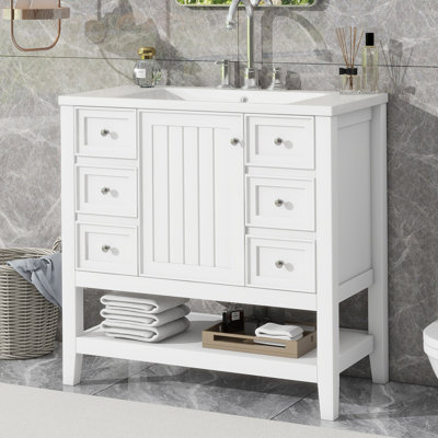 Ensemble de meuble-lavabo simple 36 po avec comptoir en céramique Tylerr