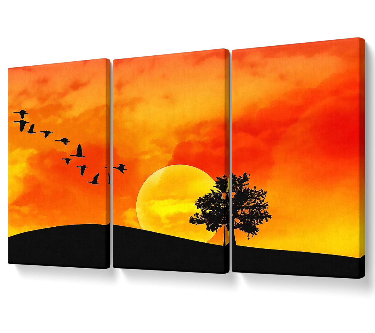 Ebern Designs Migrate - 3 Piece Wrapped Canvas Graphic Art | Wayfair.co.uk