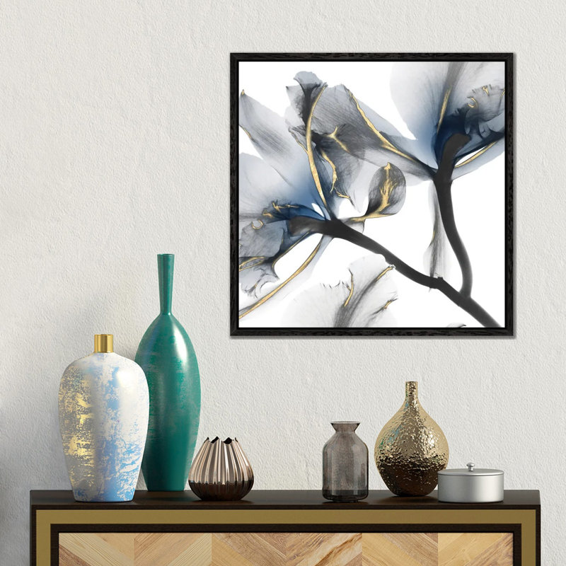 Indigo Luster Cyclamen II by Albert Koetsier - Wrapped Canvas Print, 45.72 cm H x 45.72 cm W, Black Framed