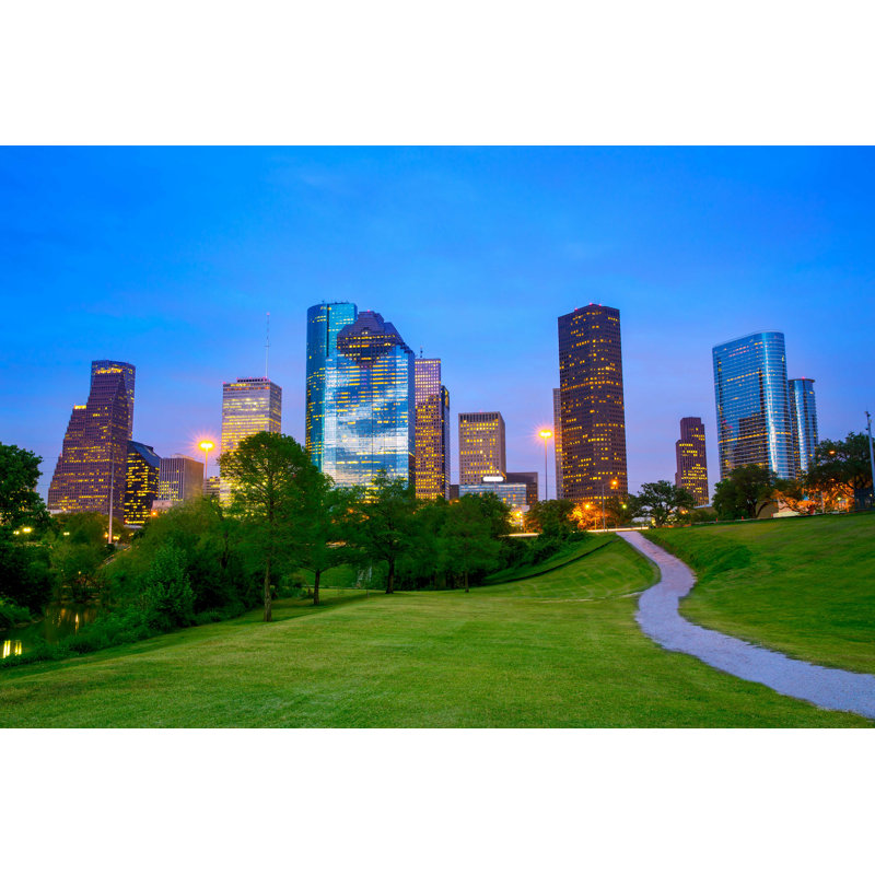 Houston, Texas, au coucher du soleil - Photographie sur toile tendue, H 20 po x l 30 po