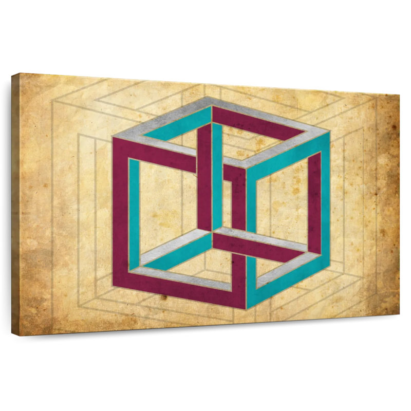 Avery Geometric Cube Illusion, 34" H x 51" W