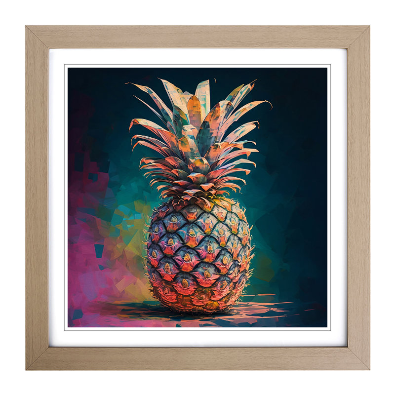 Pineapple Impressionism - Framed Print, Black