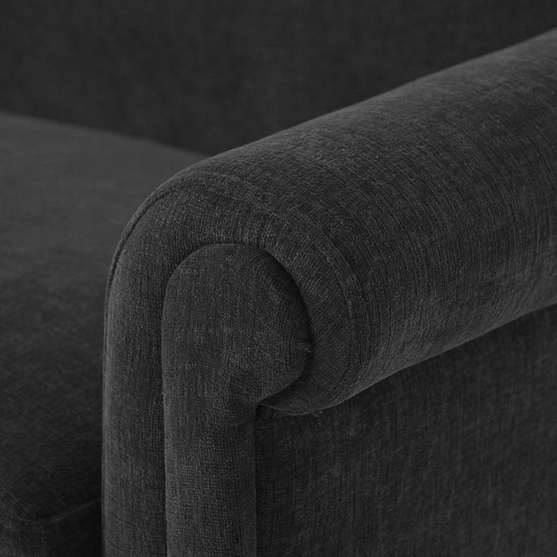 Causeuse 2 places avec accoudoirs roulés Modern, Gris chenille