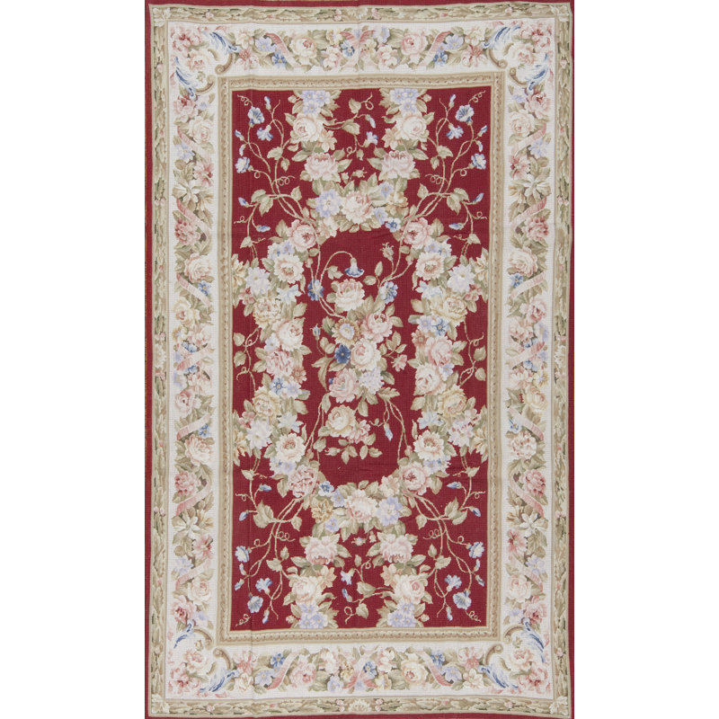 Gros Point Needlepoint Handmade Wool Area Rug