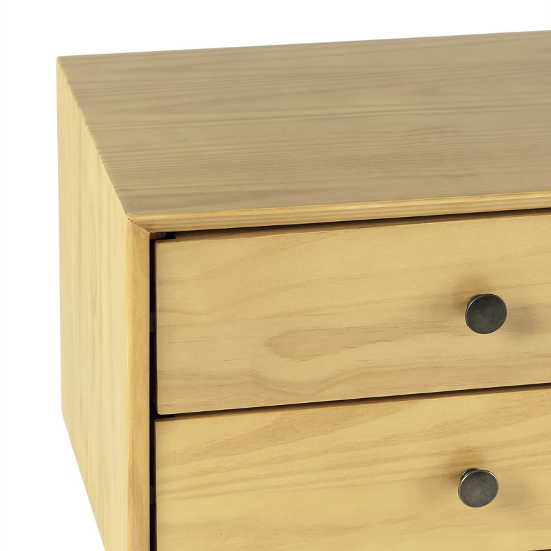 Solid Wood Bedside Table, Light Oak