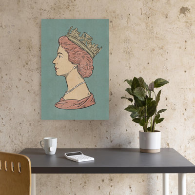 Crowned Queen Profile Classic Elegant Vintage Portrait Wall Art Print