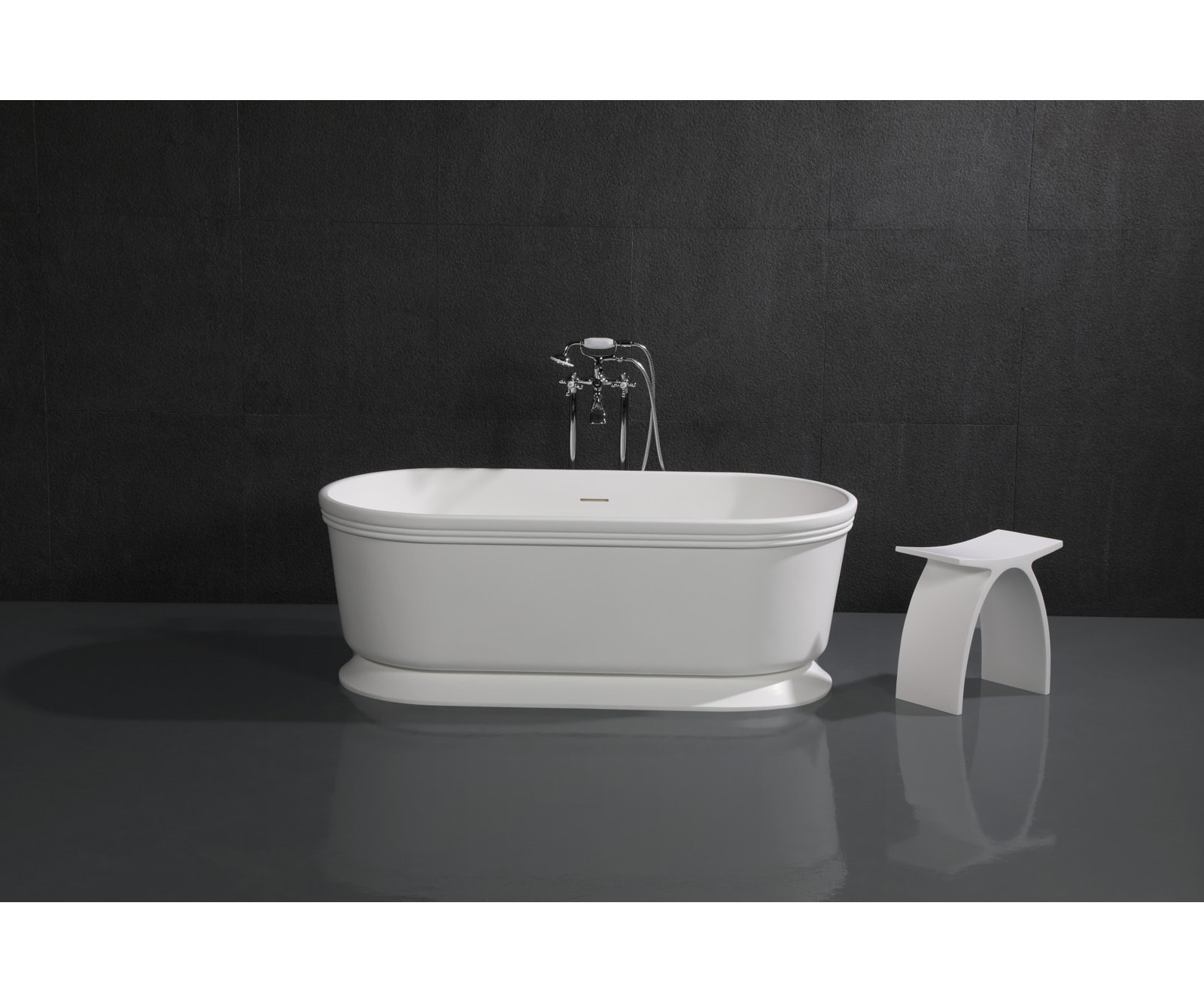 Kingston Freestanding Tub Faucet with Supply Line, Polished Chrome
