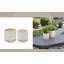 Neutral Textured Ceramic Saucer Planters Set of 2-1932373498