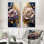 "Fleurs aquarelles mauves et bleues", 2 pièces sur toile