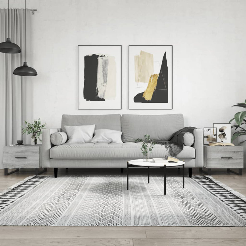Sled Coffee Table with Storage, grey sonoma