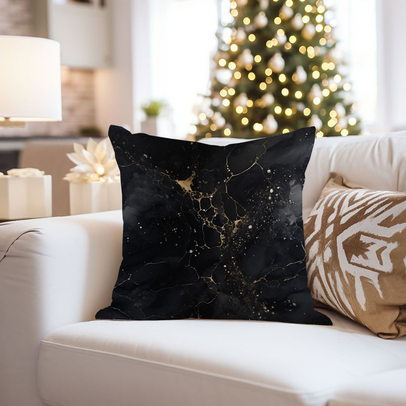 Abstract Black Gold Marble Geode II Modern