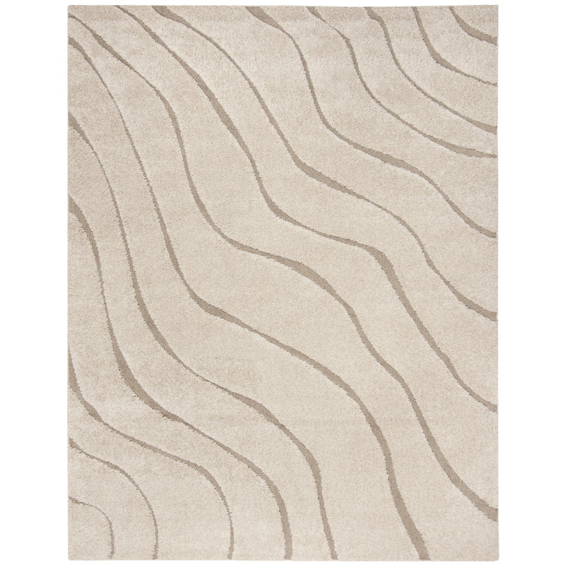 Tapis crème à motif abstrait Ashal, Rectangle 9 pi x 12 pi, Cream/Beige