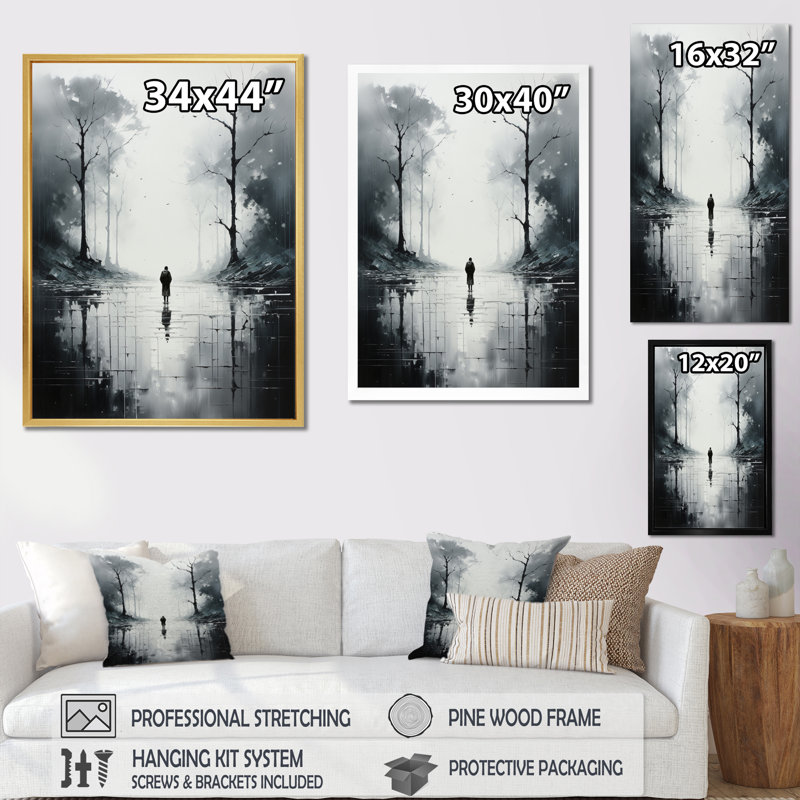 Lavontre côtier minimalisme solitude II, Cadre photo noir, H 44 po x l 34 po x P 1,5 po