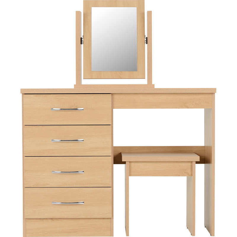 Cascio Dressing Table Set with Mirror, Sonoma Oak Effect