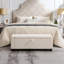 48" Light Grey Storage Ottoman Bench With Safety Hinge, High Load Bearing Upholstered Home Storage Rest Bench-681929185