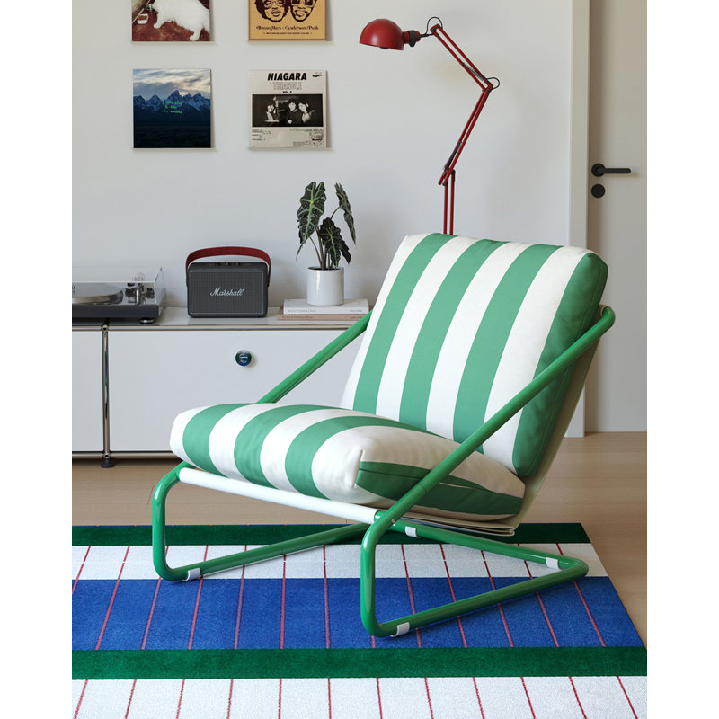 Chaise d'appoint en tissu de style moderne à rayures, pour le salon