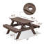 Table de pique-nique avec bancs