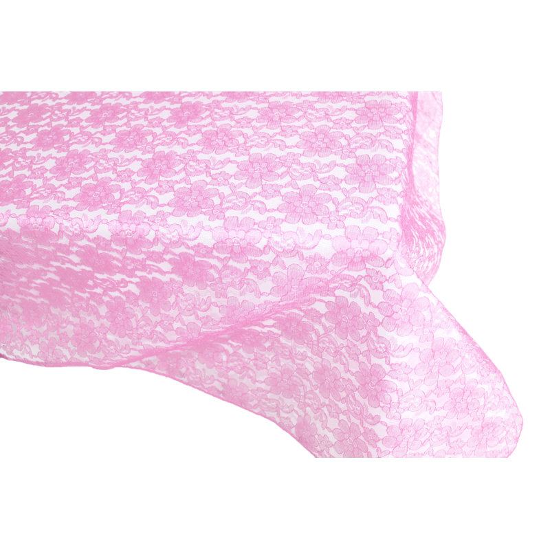 Floral Lace Overlay, 102" x 58", Pink