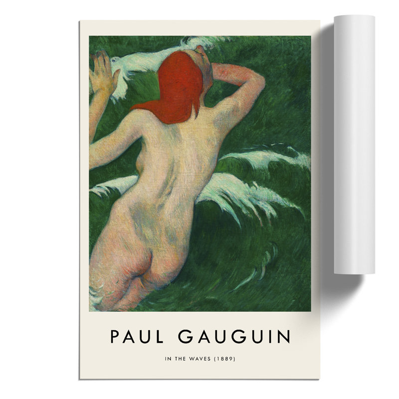 In The Waves by Paul Gauguin - No Frame Painting, 42cm H x 30cm W x 0.1cm D
