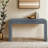 Rustic Entryway Console Table With Fluted Drawer Front – Sturdy Wood Sofa Table With Curved Corners & Chunky Legs-1102257483