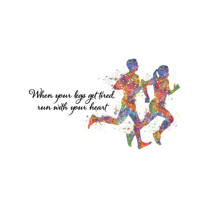 Runner Couple Quote by Genefy Art - Wrapped Canvas Print, 66.04 cm H x 45.72 cm W x 1.91 cm D
