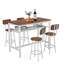 Ensemble de table de bar moderne à hauteur de comptoir 5 pièces avec structure en métal robuste-1785618802-1790181520