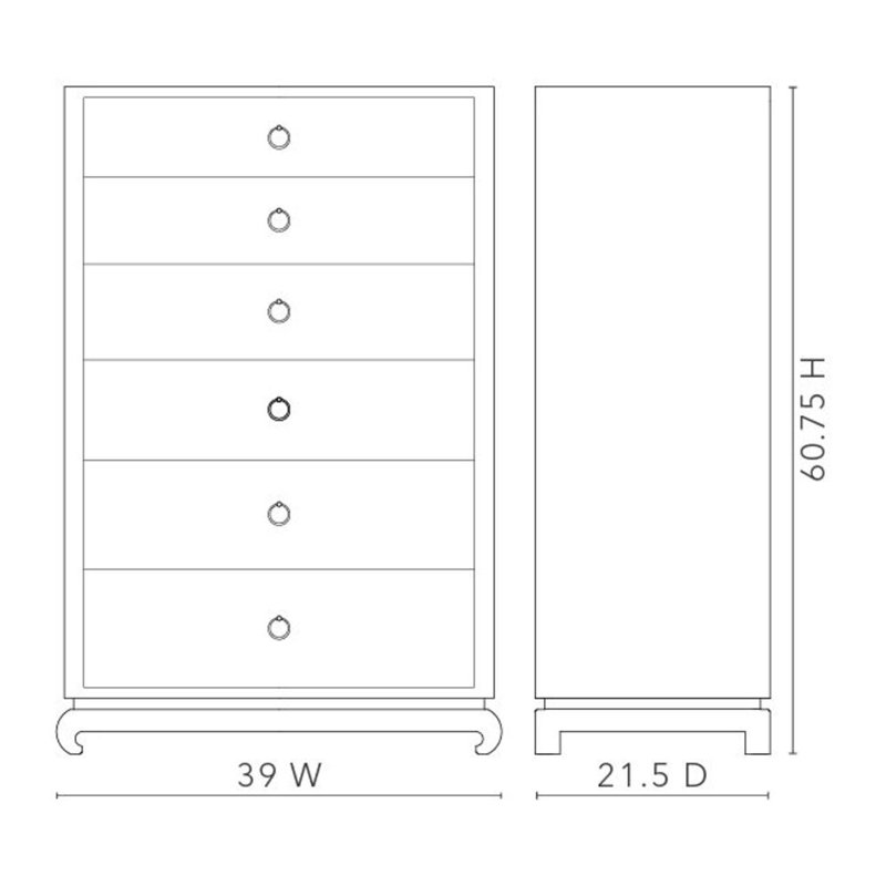 Ming 6 - Drawer Dresser, Navy Blue