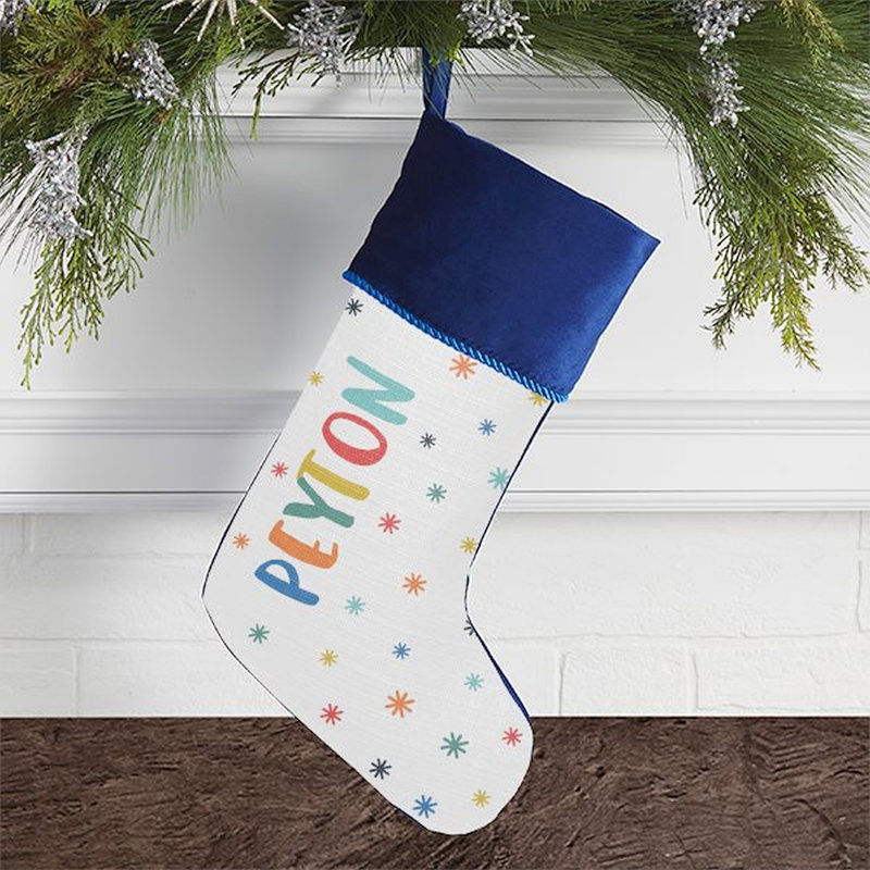 Chaussette de Noël bleu Warm Warm Wishes, Oui