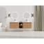 Meuble-lavabo mural 72 po avec lavabo d'art en céramique et 1 tablette de rangement, 4 portes à fermeture en douceur, contreplaqué