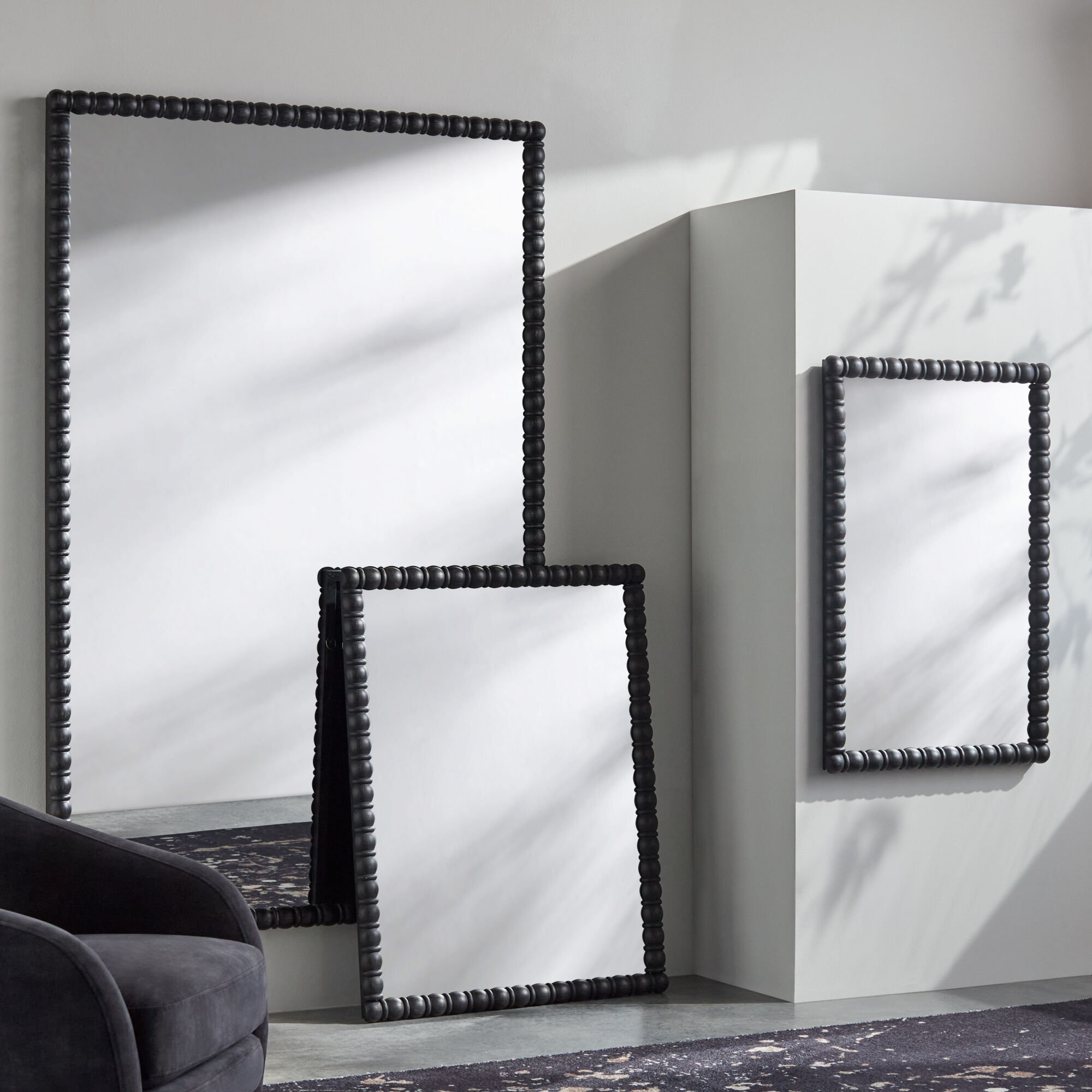 Galey Alix x Livabliss Karling Blair Mirror, 39" x 31", Black
