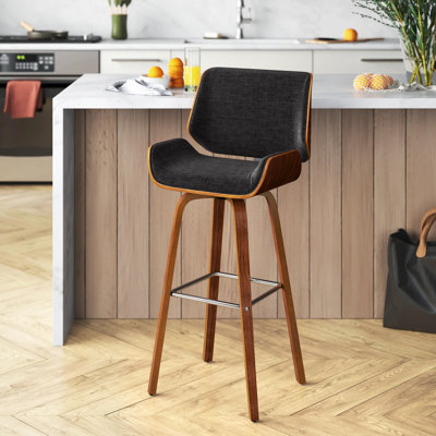 Borica 29.92" Swivel Fabric Bar Stool