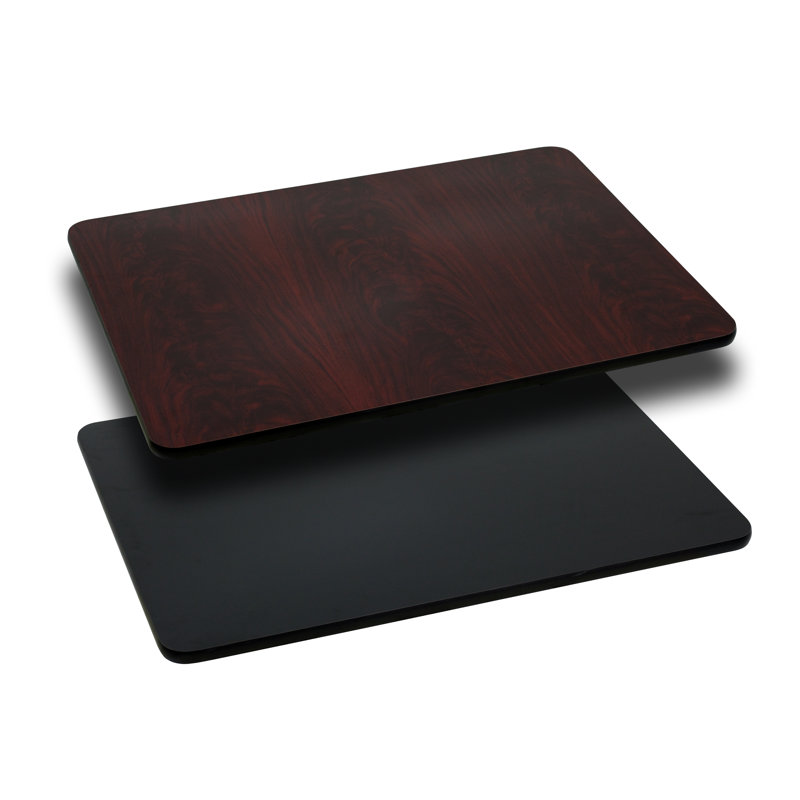 Dessus de table rectangulaire Tousignant, l 42 po x L 24 po, Noir / Acajou