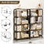 Bibliothèque rustique brune à 5 niveaux, industrielle rétro, structure en métal-120653583-120653584