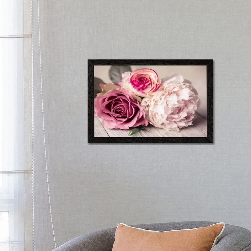 Bouquet by Symposium - Print on Canvas, 66.04 cm H x 45.72 cm W, Black Framed