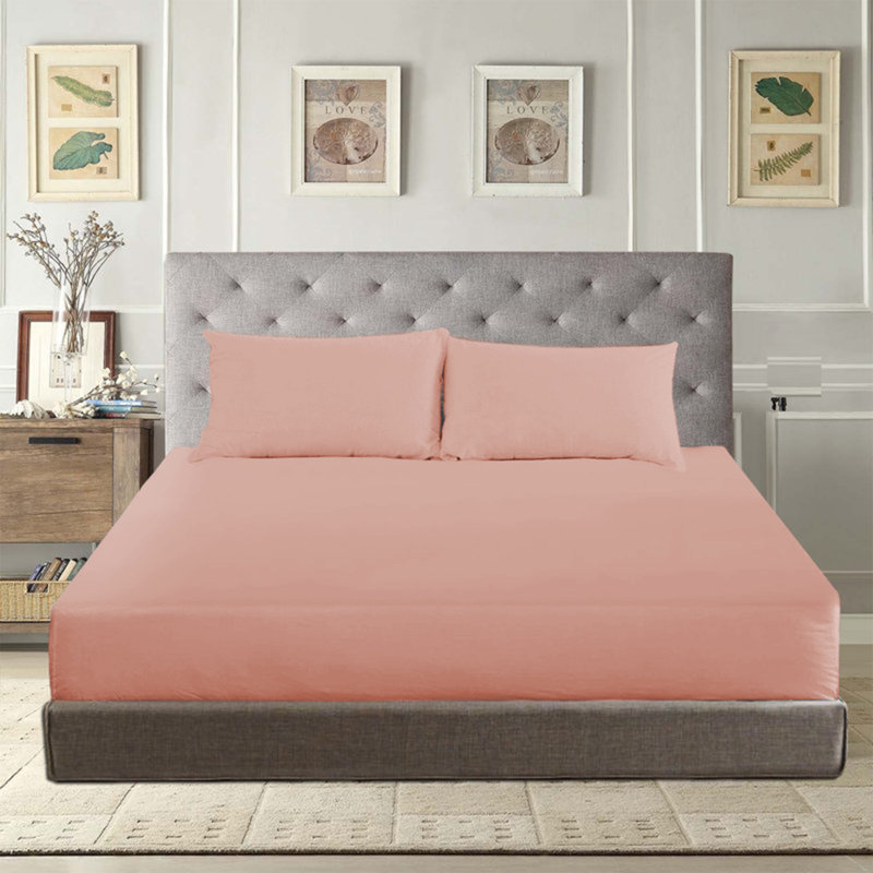 Boothby Microfiber Brushed Fitted Sheet, Peach, Super King (6')